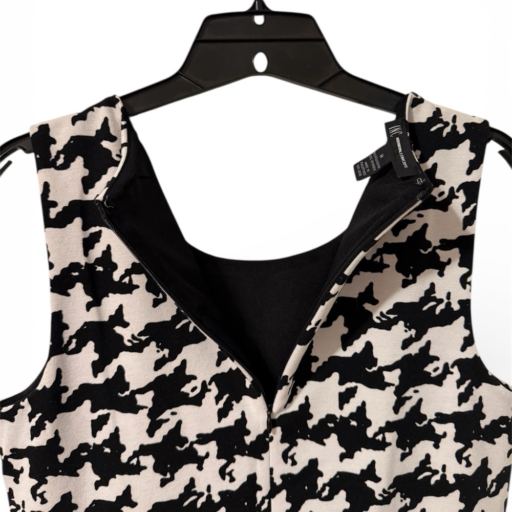 INC International Concepts Black & White Houndstooth Sleeveless Top Medium - Picture 4 of 8
